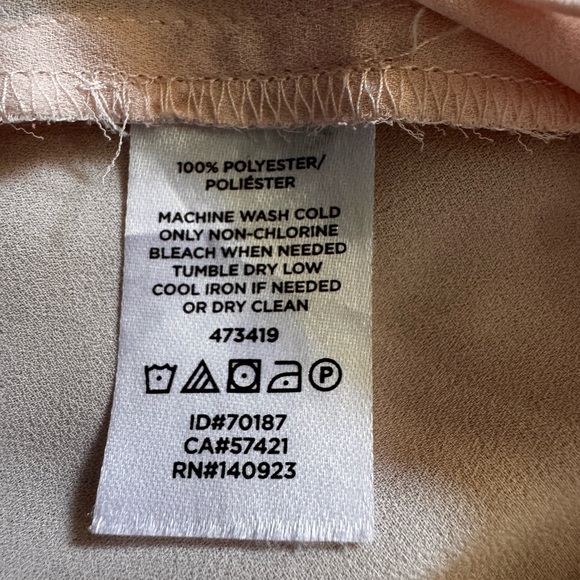 Ann Taylor Loft Tie Neck Blouse in Blush Ballet Pink Women's Size L - Picture 12 of 12